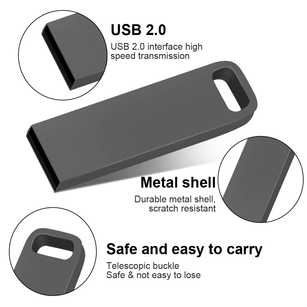 Usb Flash Drive Logam 64Gb 32Gb 16Gb 8Gb Usb Pendrive Tahan Air Usb Memoria Tongkat untuk Laptop Menyesuaikan Logo Fotografi