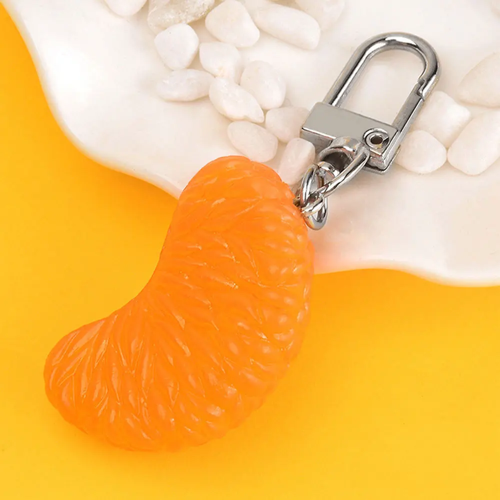 Fashion Lifelike Imitation Fruit Key Chain Orange Key Ring Female Jewelry Cartoon Car Handbag Key Chains