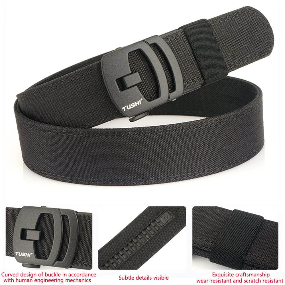 Tushi neuer militärischer neuer Gürtel für Männer robuste Nylon Metall automatische Schnalle Polizei Waffen gürtel taktische Outdoor-Gürtel ipsc Zubehör – Detail 12
