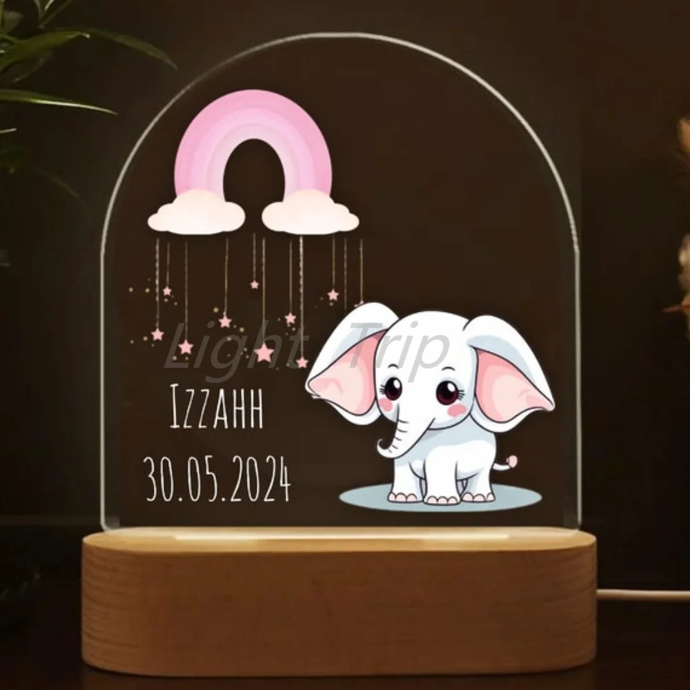 Night light personalized Safari  Baby gift birth  Night light baby  Birth gift baby Perfect Birthday Gift for Girls Boys