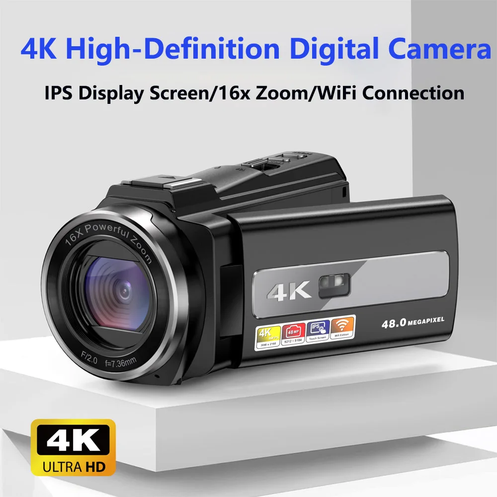 4k High-Definition Digital Camera WiFi Handheld Professional Camera 48 Million Pixels IPS Display Screen DV Machine For Home Use