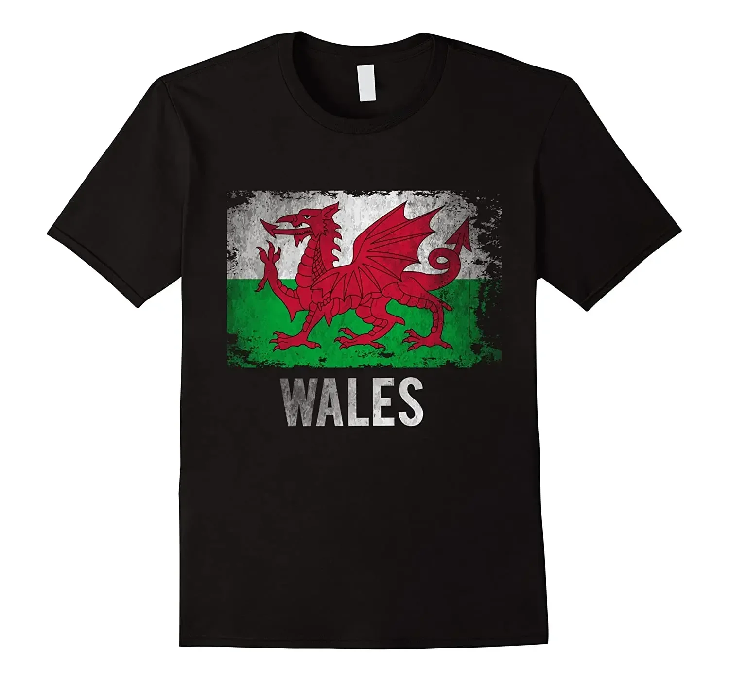 Vintage Distressed Wales Welsh Flag T-Shirt. Summer Cotton Short Sleeve O-Neck Mens T Shirt New S-3XL