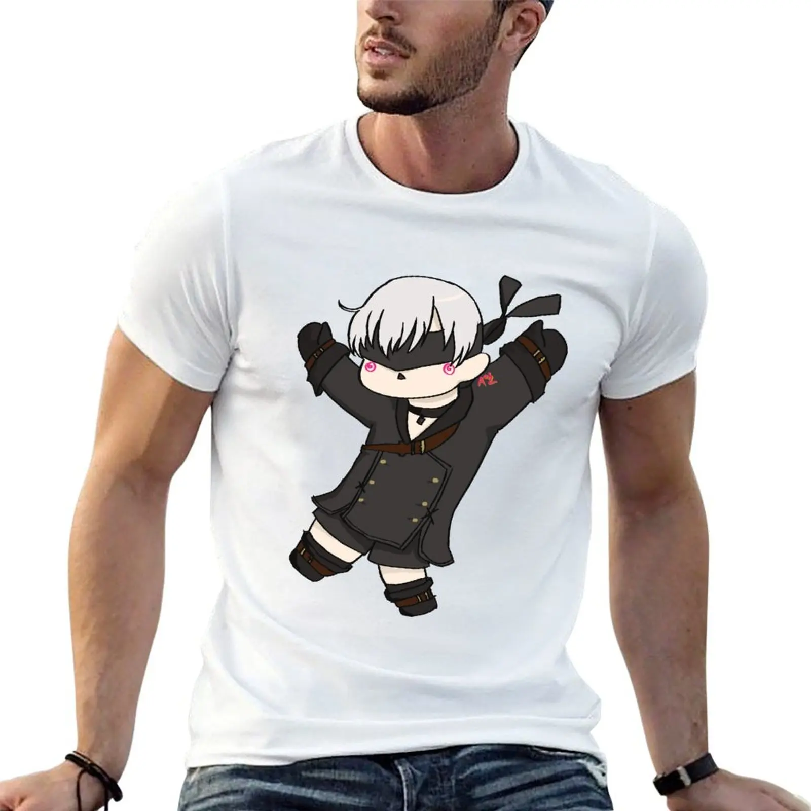 Chibi 9S- Nier Automata T-Shirt Casual Basic Street Style T-Shirt