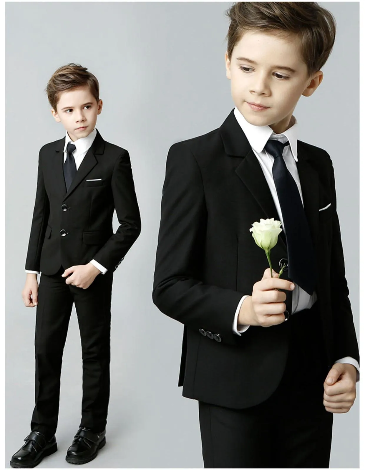 Prince Kids Piano Violin Performance Photograph Dress Boys Host Ceremony Tuxedo Costume Children Black 007 Skinny Cosplay Suit