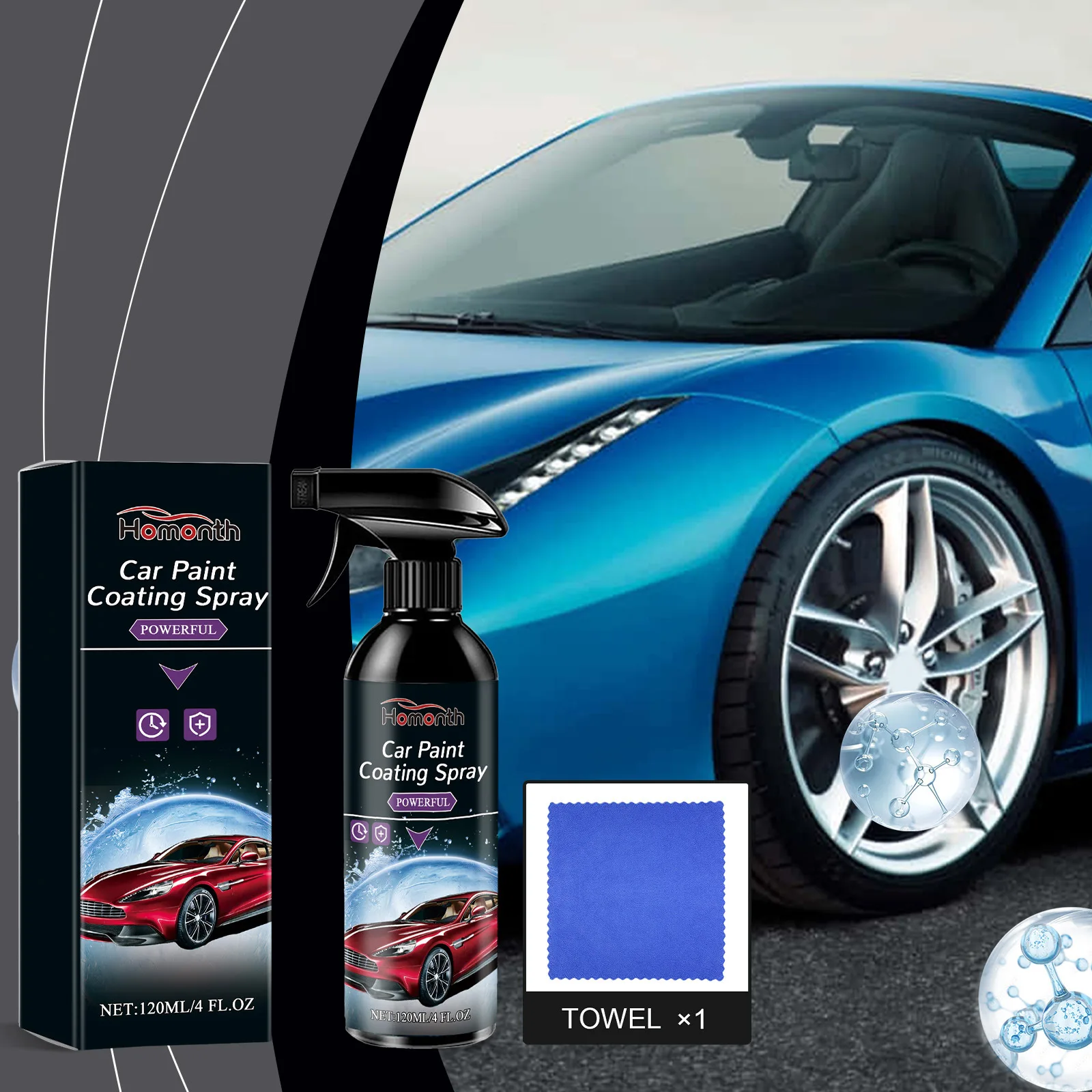 

Vehicle Paint Protection Coating Spray - Multi-Functional Formula Restores Gloss, Reduces Dirt & Enhances Paint Durability