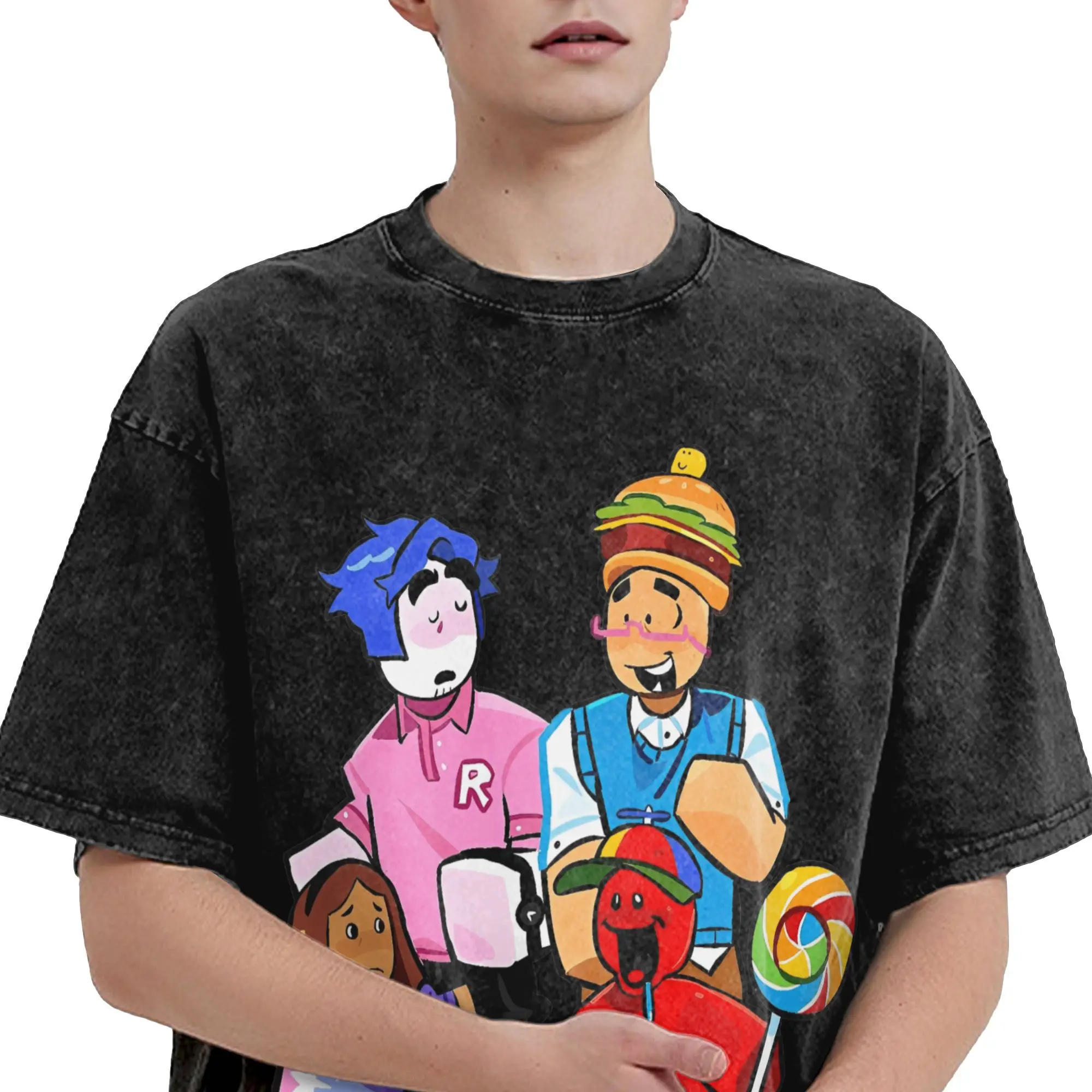 تي شيرت Forsaken Team للرجال من القطن الخالص تي شيرت أنيق برقبة دائرية تي شيرت بأكمام قصيرة ملابس مقاس كبير