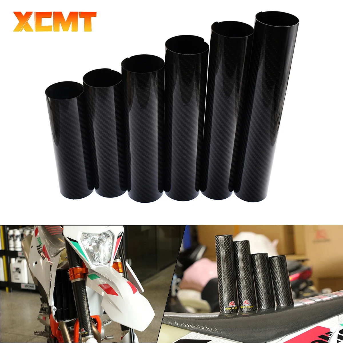 Motorcycle 160-260MM Carbon Fiber Adjustable Front Fork Shock Guard Protector For KTM EXC SX SXF XC XCF XCW 125 250 350 450 530