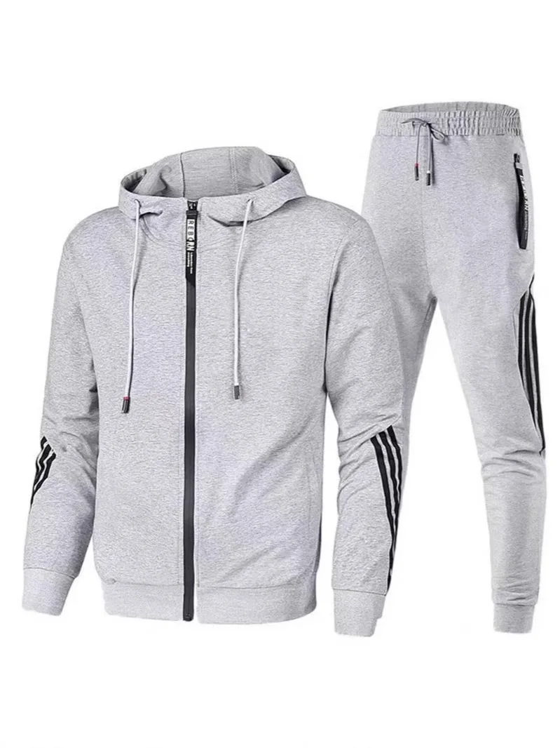 New cross-border men's casual sports hooded suit, men's running sportswear set. Custom LOGO is available with your own design.