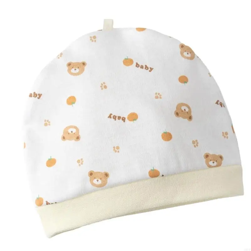 Baby Bonnet Cap Cotton Stretchy Headgear Protective Hat Color Cosy Fetal Hat for Newborns 0-3 Months