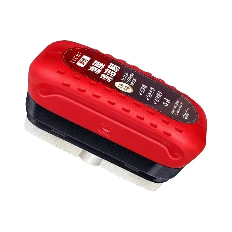 Red Car Glass Oil Film Cleaner Brush Powerful Windshield Oil Stain Removal Tool for Front Windshield and Side Mirrors view 6