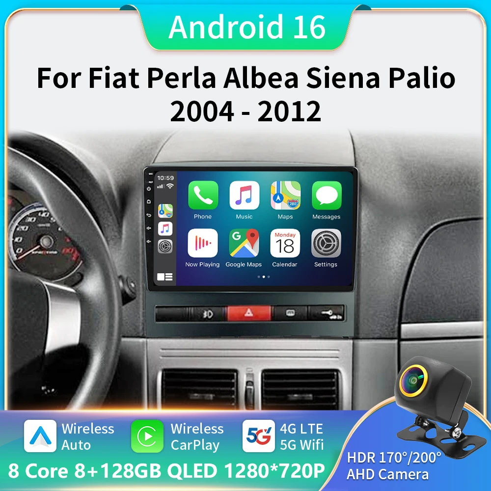 

Android Auto Carplay Car Radio For FIAT Strada Palio Siena Albea ZOTYE Perla Idea Z200 2004-2014 Multimedia 2DIN FM Video Player