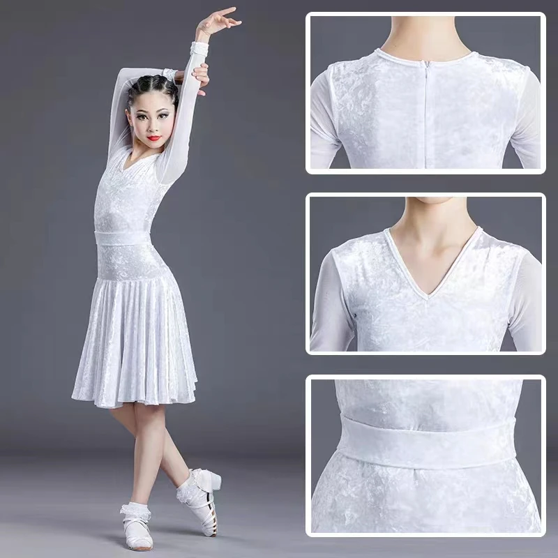 Latin dance dress for women and children in autumn and winter New style professional grade examination dance dress for children