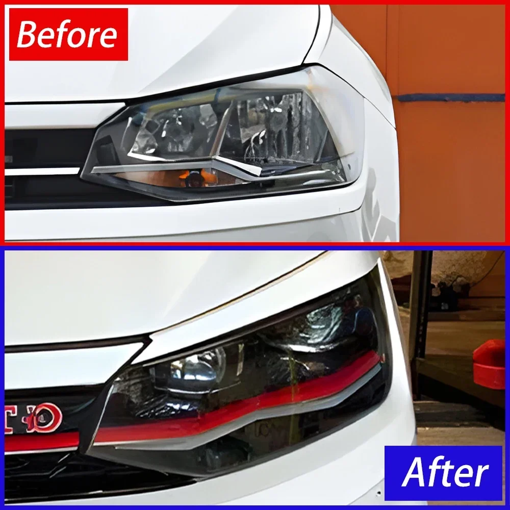 Car Head Lights Lighting Systems Assembly For VW Polo 2019-2024 LED Auto Headlight Upgrade New Projector Double lens Accessories