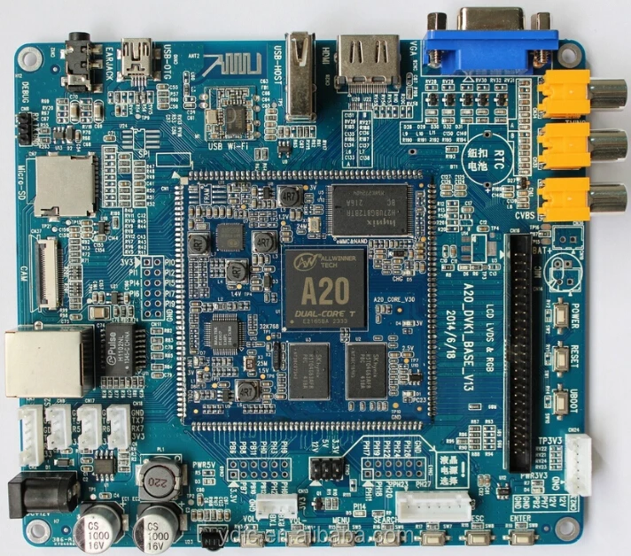 

Open Source CORTEX-A7 Dual-core Evaluation Board Development Board, Core Board in Stamp Hole Form Allwinner A20