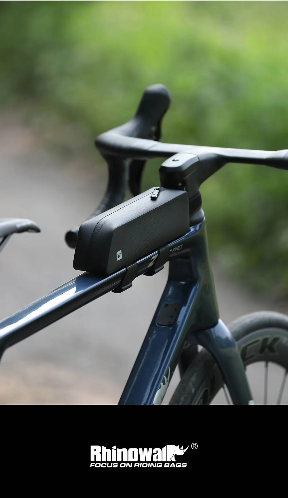 Rhinowalk Fahrrad-Oberrohrtasche, wasserdichte Frontstoßstangenbox mit Schraube und Riemenbefestigung, MTB-Rennrad für städtische Reiten und Rennen – Detail 20