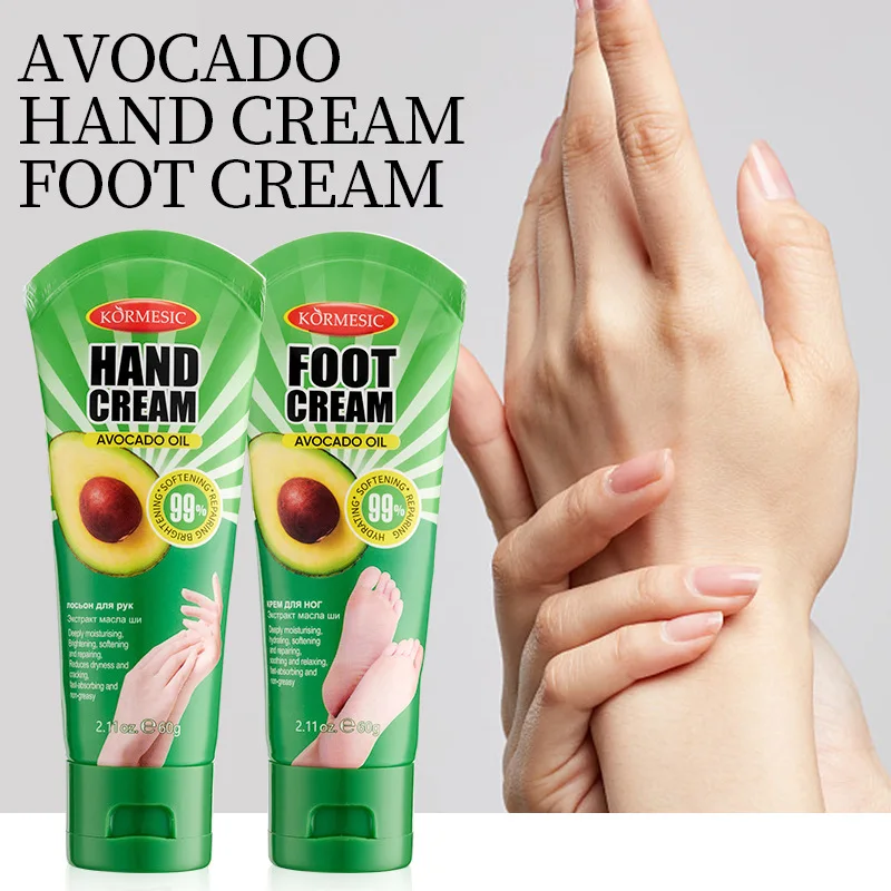KORMESIC Avocado Hand & Foot Cream Moisturizing Nourishing Anti-Wrinkle Hydrating Hands Feet Skin Care
