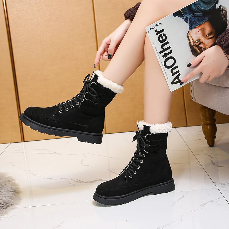 2024 New Classic Thickened Fluff Women\'s Snow Boots Comfortable Warm Ankle Boots Women Winter Ladies Shoes Chunky Botas Mujer