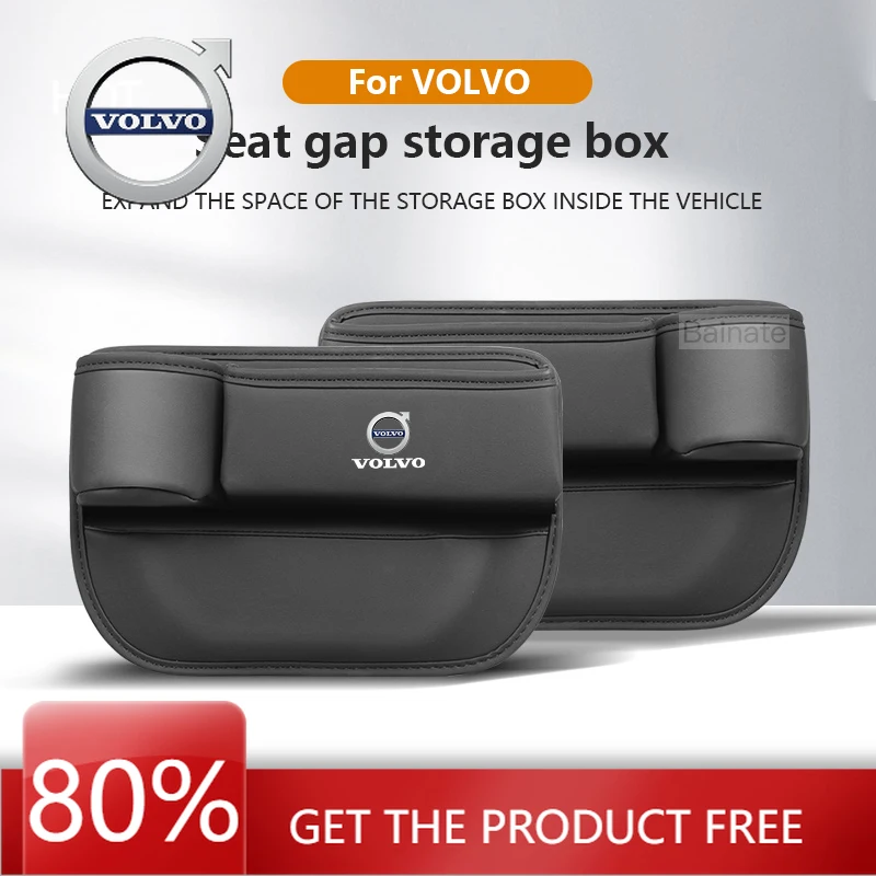 

2026 Hot For VOLVO Leather For Volvo Car Seat Gap Filling Bag Storage box Water Cup holder XC90 XC60 C30 S60 C70 XC40 V40 XC70 V