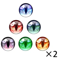 New Glass Eyes cabochons In Pairs 10MM-40MM Round Dome Dragon Cat Animals Eye Dolls DIY Jewelry Accessory MIX  Pupil Eye