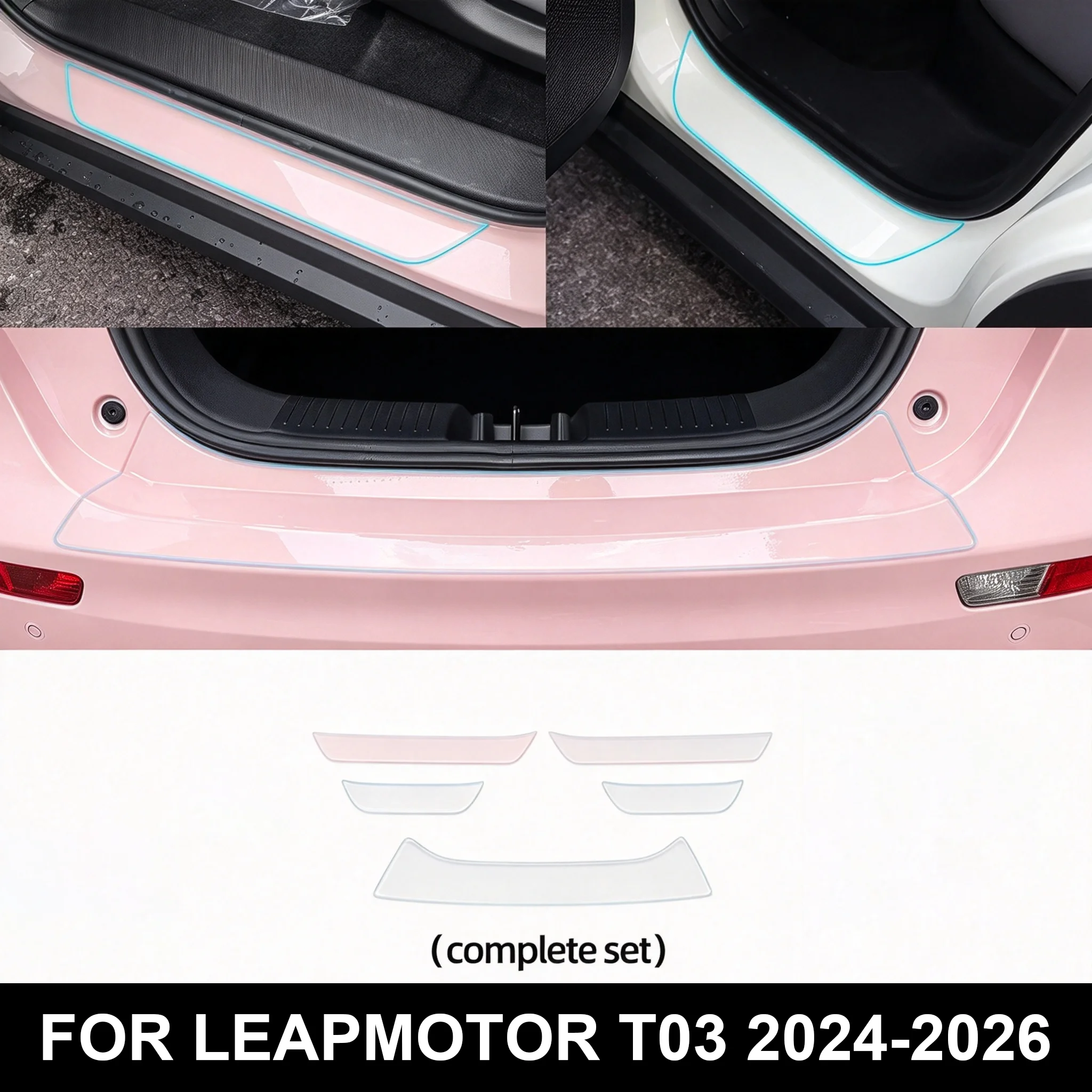 For Leapmotor T03 2024-2026 Car Door Sills PPF Protector Anti-scratch Transparent TPU Paint Protection Film