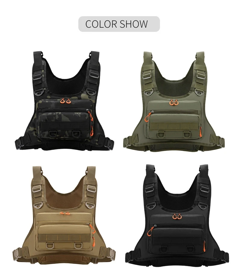 Outdoor-Sportweste mit Rucksackfunktion, taktische Brust- und Hüfttasche, Umhängetasche für Camping, Laufen, Radfahren, Motorradfahren und Workouts – Detail 18