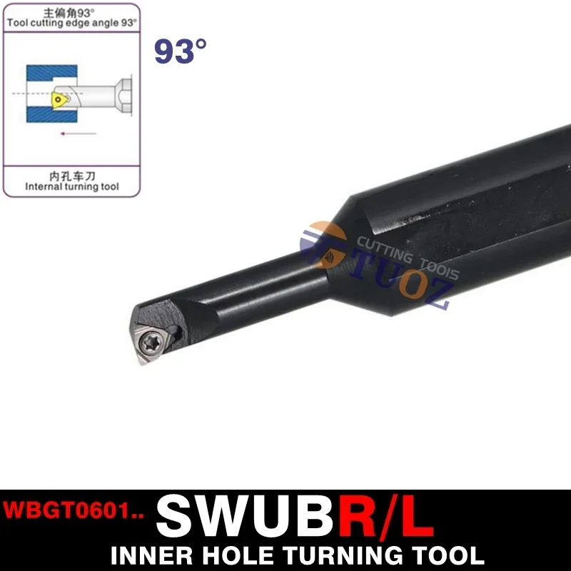 TUOZ CNC Internal Turning Tool Lathe Boring Bar Tool Holder S0705H S0805H S1005K S1006K SWUBR06  SWUBL06 93° SWUBR WBGT 060201