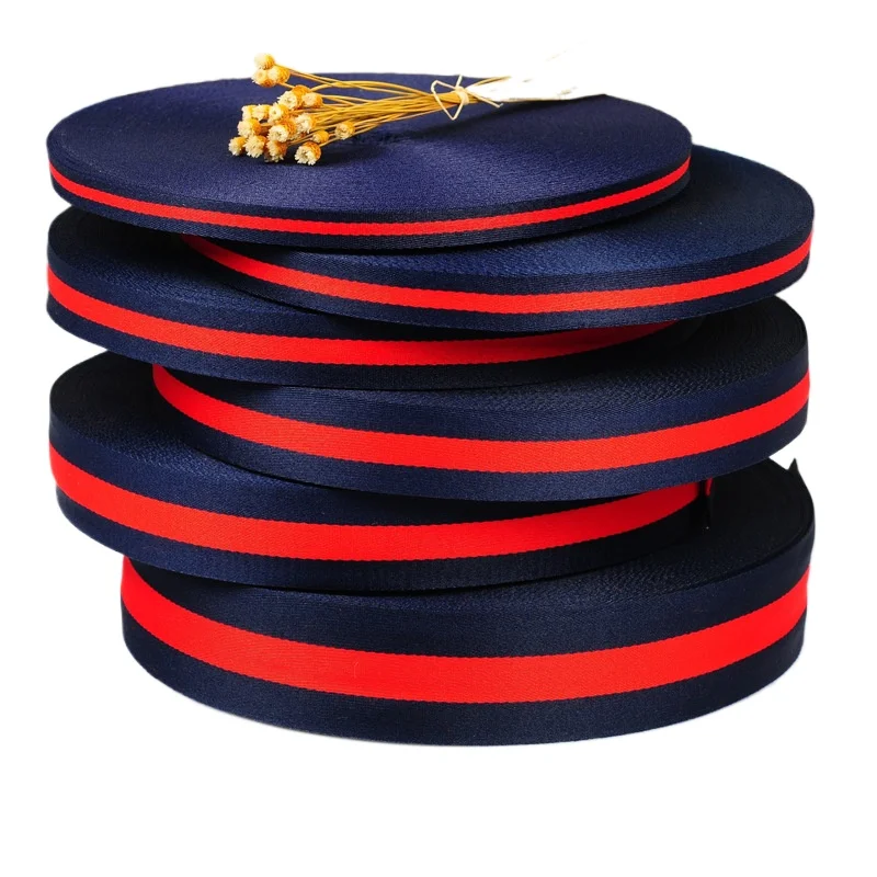 

50 Yards 2.5CM Polyester Stripe Ribbon Garment Accessories