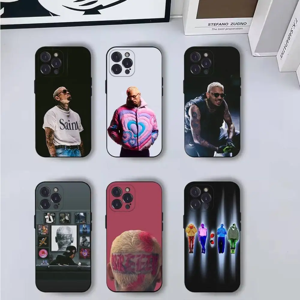 

Rapper Chris B-Brown Phone Case Phone Case For iPhone 16,15,14,13,12,11,Pro,X,XS,Max,XR,Plus,Mini Soft Black Cover