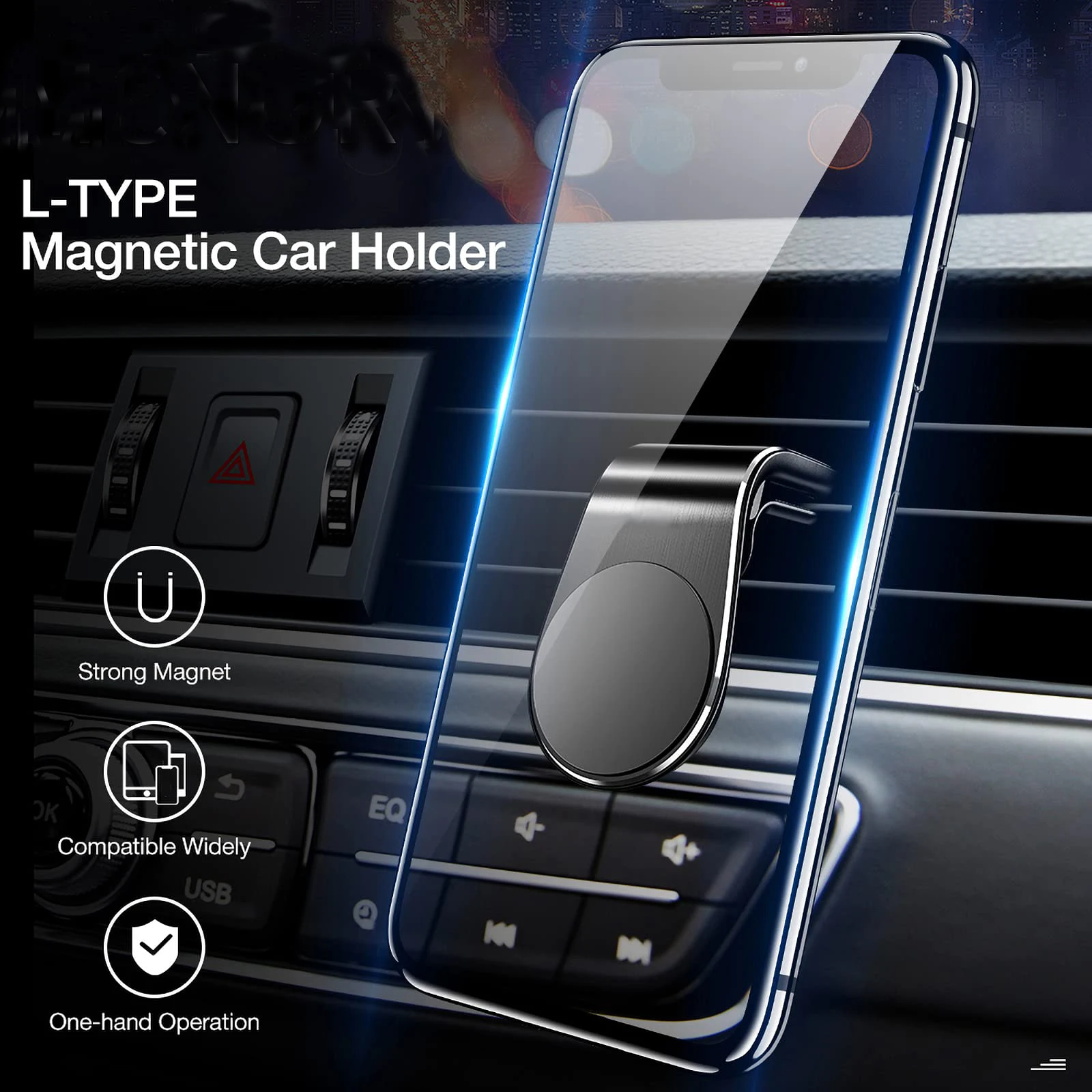 Magnetic Car Phone Holder Air Vent Clip Mount 360 Rotation Mobile Bracket GPS Cell Stand in For IPhone Samsung Huawei - view 4
