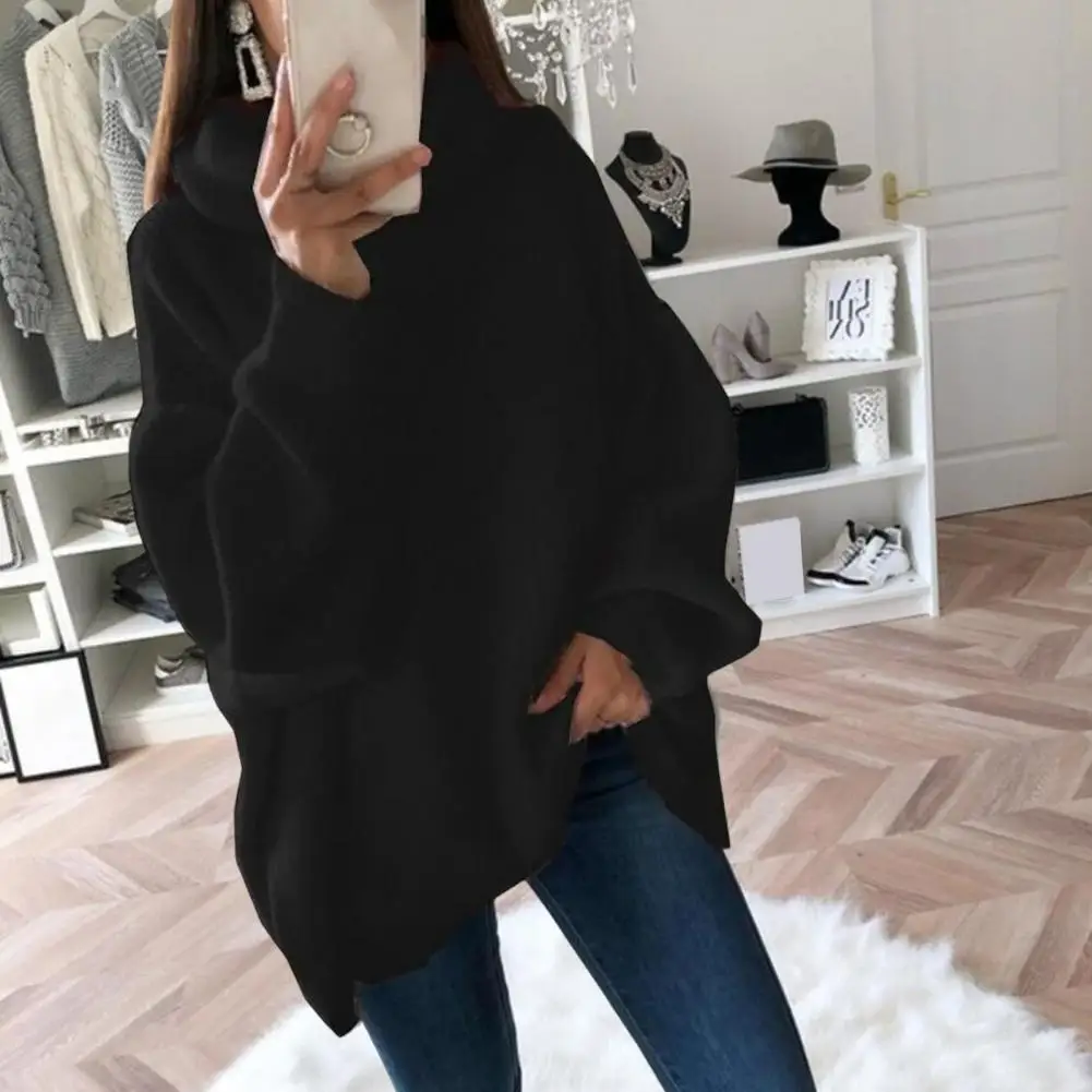 Women Long Sleeve Turtleneck Knitted Sweater Pull Femme Oversized Sweater Fall Solid Color Sweater Jumper Female Clothing