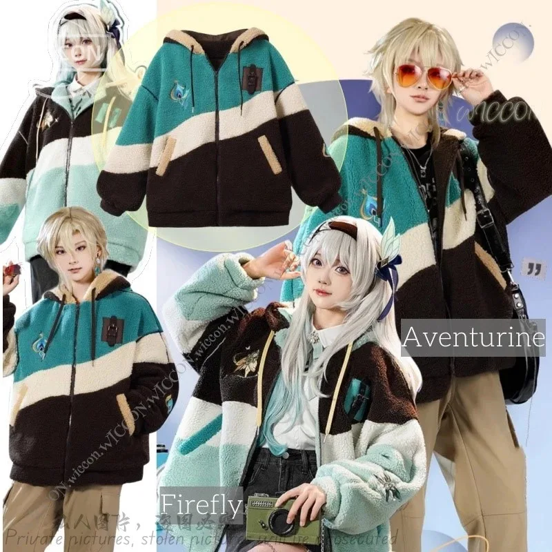

Aventurine Honkai: Star Rail Firefly Anime Game Cosplay Coat Daily Outfit Wig Fan-derived Clothing Plush Coat Autumn Winter Coat