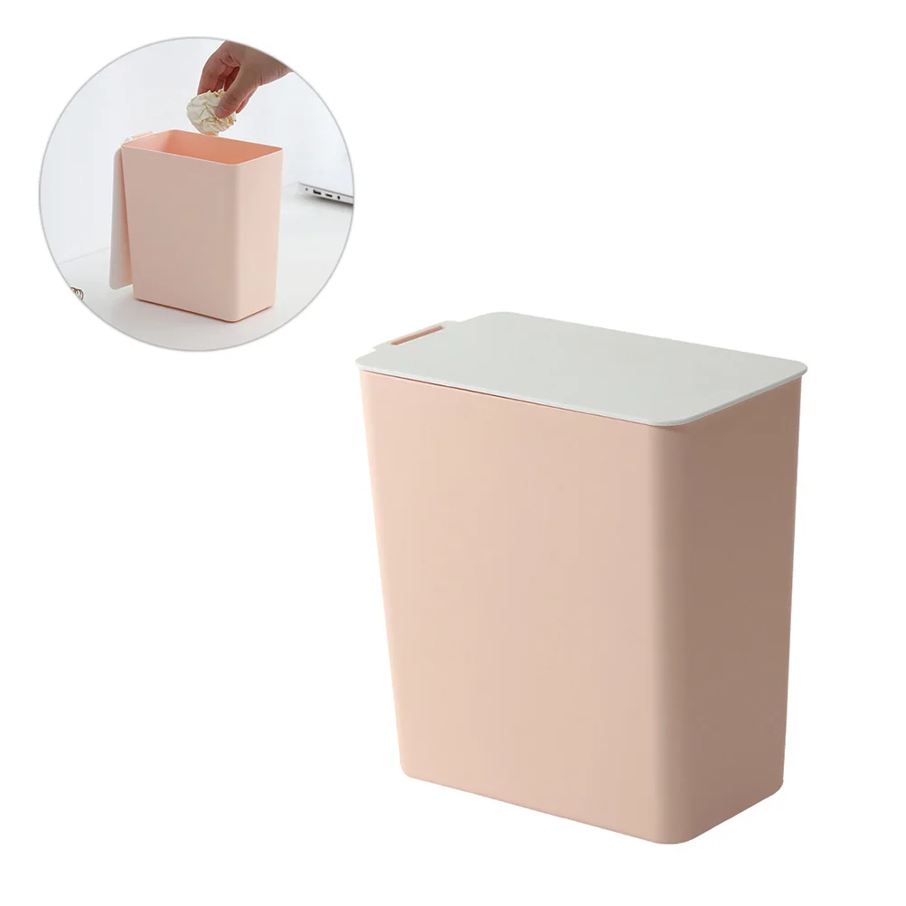 

Plastic Trash Can Mini Small Desk Garbage Container Space Saving for Office Home Compact Waste Basket Environmentally