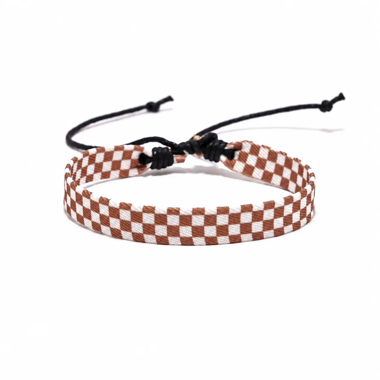 Webbing Bracelet Woven Checkered Woven Bracelet Adjustable Woven Bracelet Retro For Casual Activities Gift Giving Travel