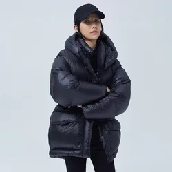 Vintage High-end Winter Down Jacket 90 White Duck Down Puffer Jacket Warm Coats Women Clothing Parkas Trend Windproof Outerwear