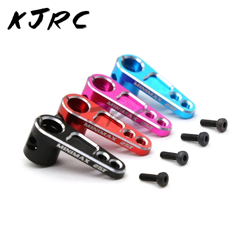 RC car 4pcs Aluminum Alloy 25T Servo Arm Heighten Steering Link Servo Part For RC Car TRX4 SCX10 TAMIYA ARRMA Wltoys HSP