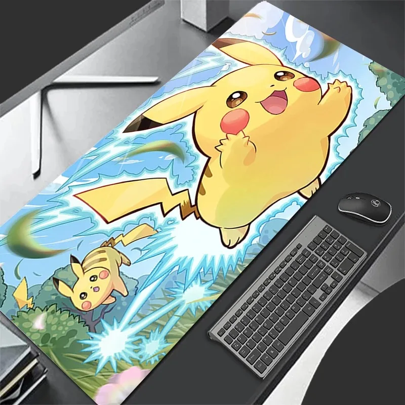 Mauspad XL Lockedge, großes Gaming-Zubehör, Computer-Gamer-Tastaturpad, Pokemon Pikachu Mauspad, Schreibtisch, XXL-Mauspad als Geschenk