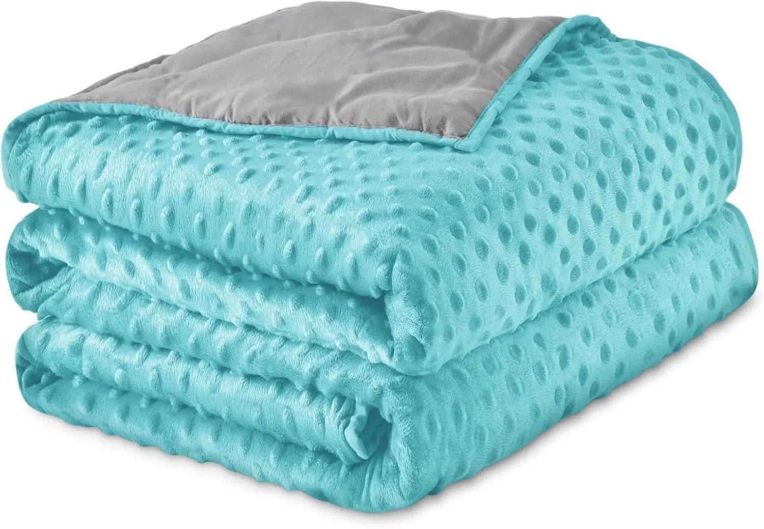 

30LB Weighted Blanket for Adults, 86x90 Aqua, Microfiber with Glass Beads, Cooling & Heating All-Season Thick Blanket