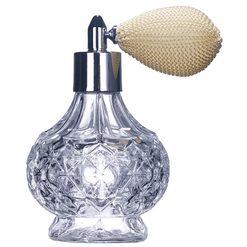 100ml Crystal Art Vintage Style Empty Refillable Perfume Atomizer Long Tassel Spray Bitter Bottle With Air Bag