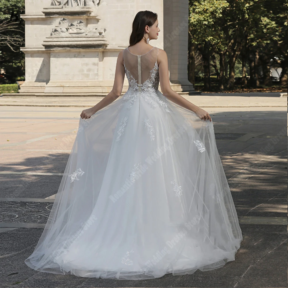 Sweetheart Collar Women abiti da sposa popolare senza maniche Mopping Length Princess Elegant a-line Ball Vestidos De Novia 2024