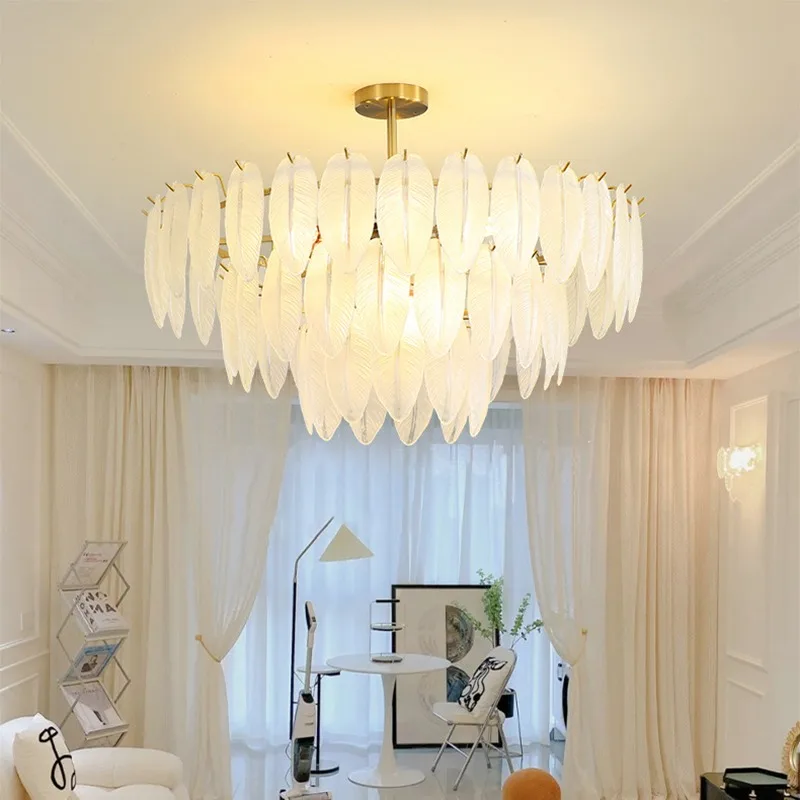 Plafonnier LED en Plumes de Clip au Design Moderne, Luminaire Décoratif de Plafond, Idéal pour une Chambre à Coucher, une Salle à Manger, une Cuisine ou un Appareil Ménager