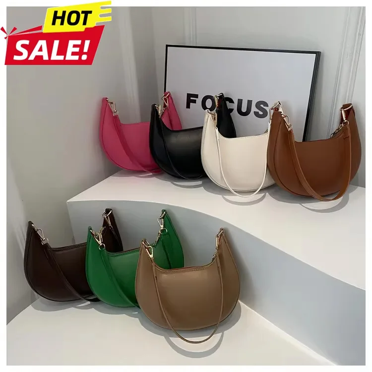 

1 Pcs New Fashionable High-end Moon-shaped Baseball Bag Showing Luxury Women's Single Shoulder Bag Elegant lady Handbags