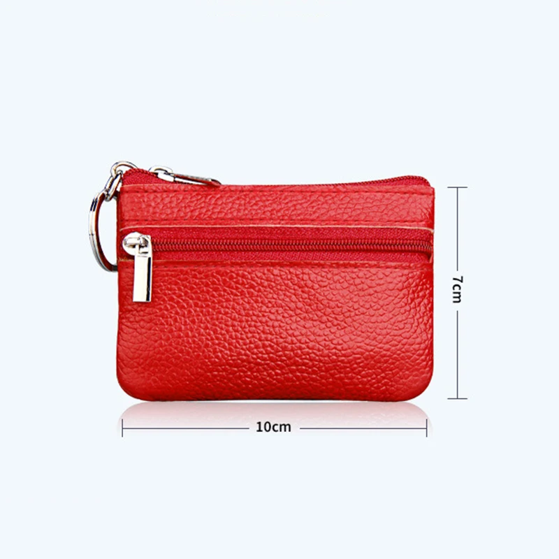 New Women\'s Genuine Leather Coin Purse Female Wallets Custom Gifts Girls Zipper Coin Purses Children Storage Pocket Bags Pouch