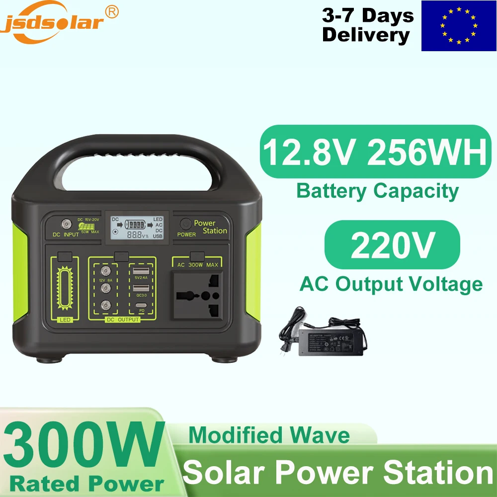 Gaiaray Tragbare Powerstation 300W Solar-Generator 256Wh 12.8V LiFePO4-Batterie für Notstromversorgung zu Hause, Outdoor-Camping, mobile Stromversorgung, Notstromspeicher, USV