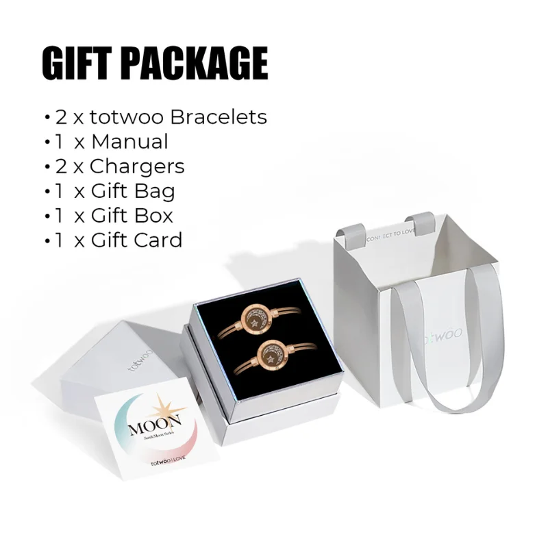Totwoo Long Distance Touch Bracelets for Friends Vibration Smart Bluetooth Pairing Jewelry Gifts for Mother and Daughter
