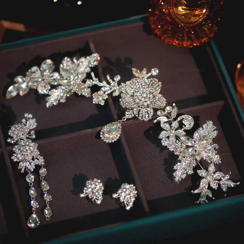 Copricapo da sposa Moda stile coreano Strass Alto senso Figlia Oro Moda Elegante abito da sposa Stile Accessori per capelli