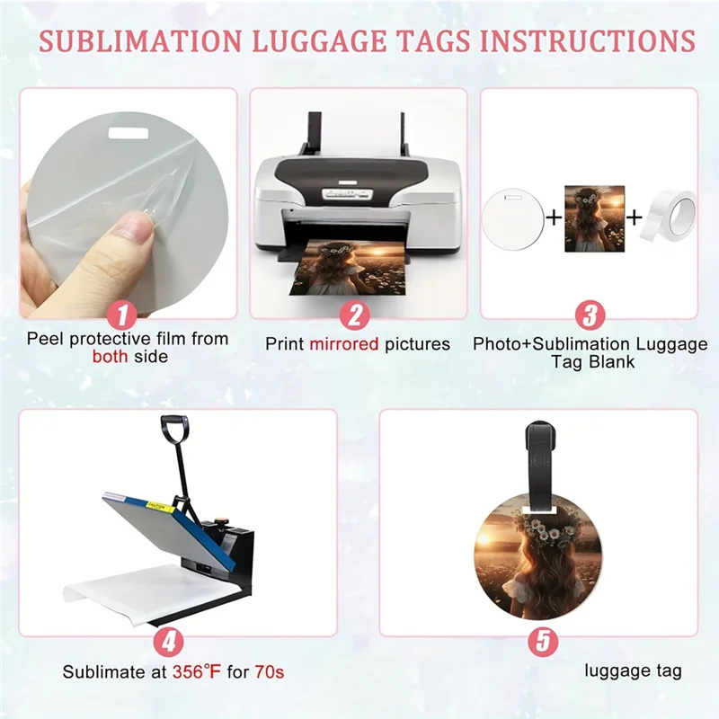 Étiquettes vierges pour bagages par Sublimation Y15A, Double face avec sangle pour bricolage, cadeaux artisanaux, sacs de sport de voyage, étiquettes de sac par Sublimation