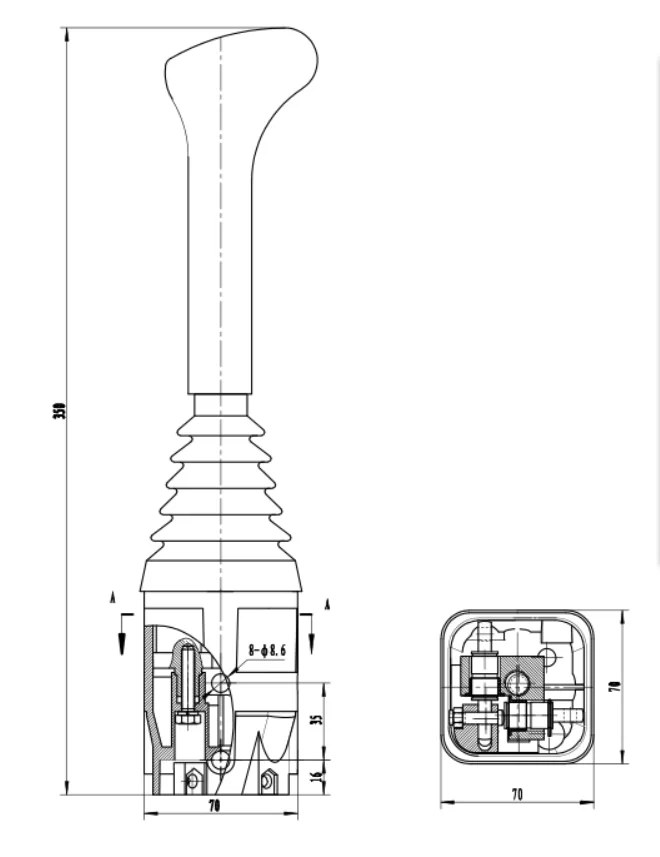 construction machinery parts tractor hydraulic joystick hydraulic valve control with push pull control cable