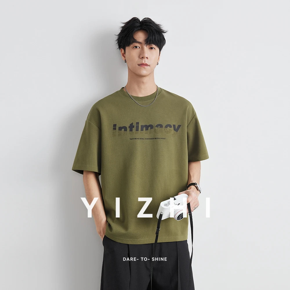 Summer Men's Round Neck Letter T-shirt 2025 New Fashion Printed T-shirt Loose Breathable Cotton Half