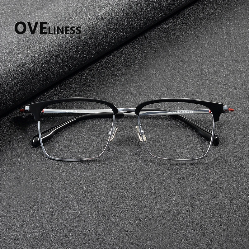 

2027 Pure Titanium Glasses Frame Men Brand Design Square Eyewear Ultralight-Weight Japanese High-end Quality Eyeglasses Frames