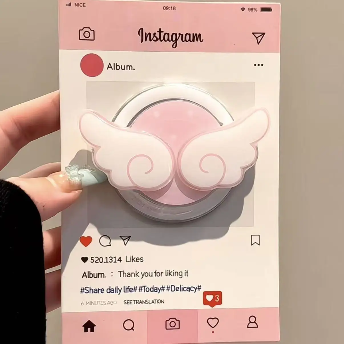 

Wing Cartoon For Magsafe Phone Magnetic Griptok Stand For iPhone Funny Foldable Wireless Charging Case Holder